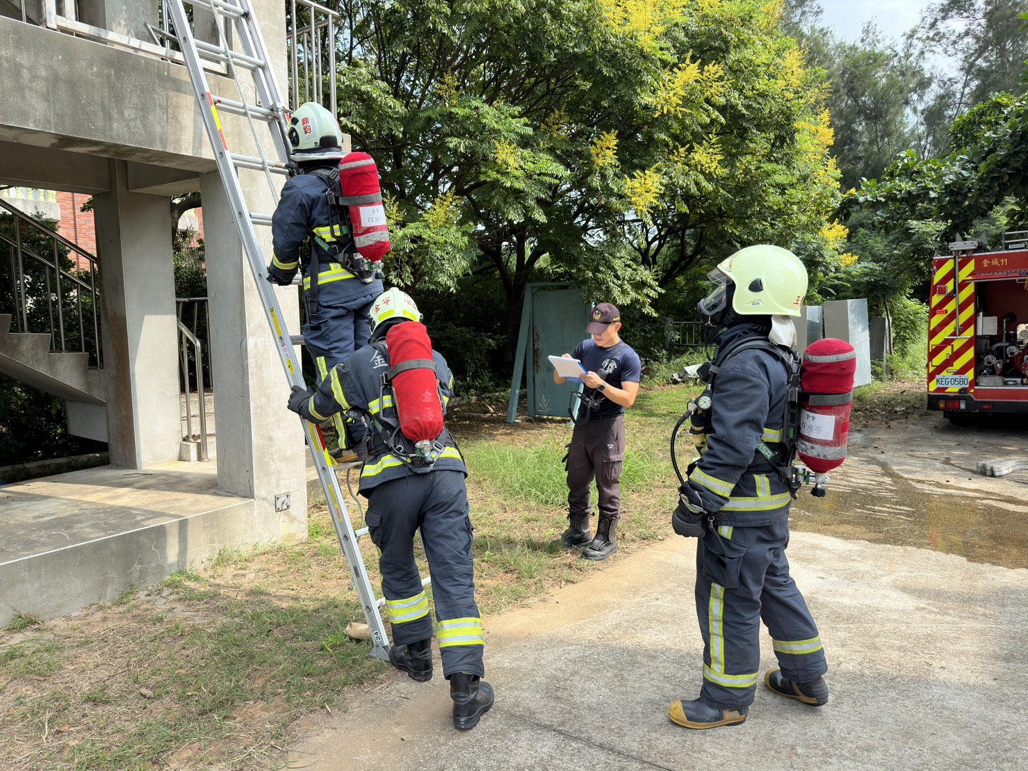 金門消防局第一大隊新生訓練成果驗收