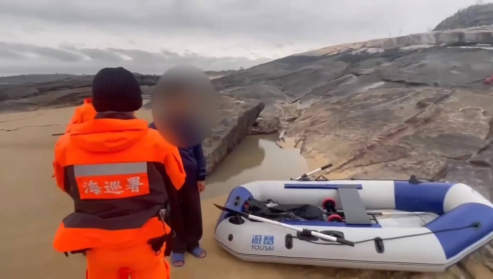 遭大陸通緝，陸男愚人節滑橡皮艇偷渡金門