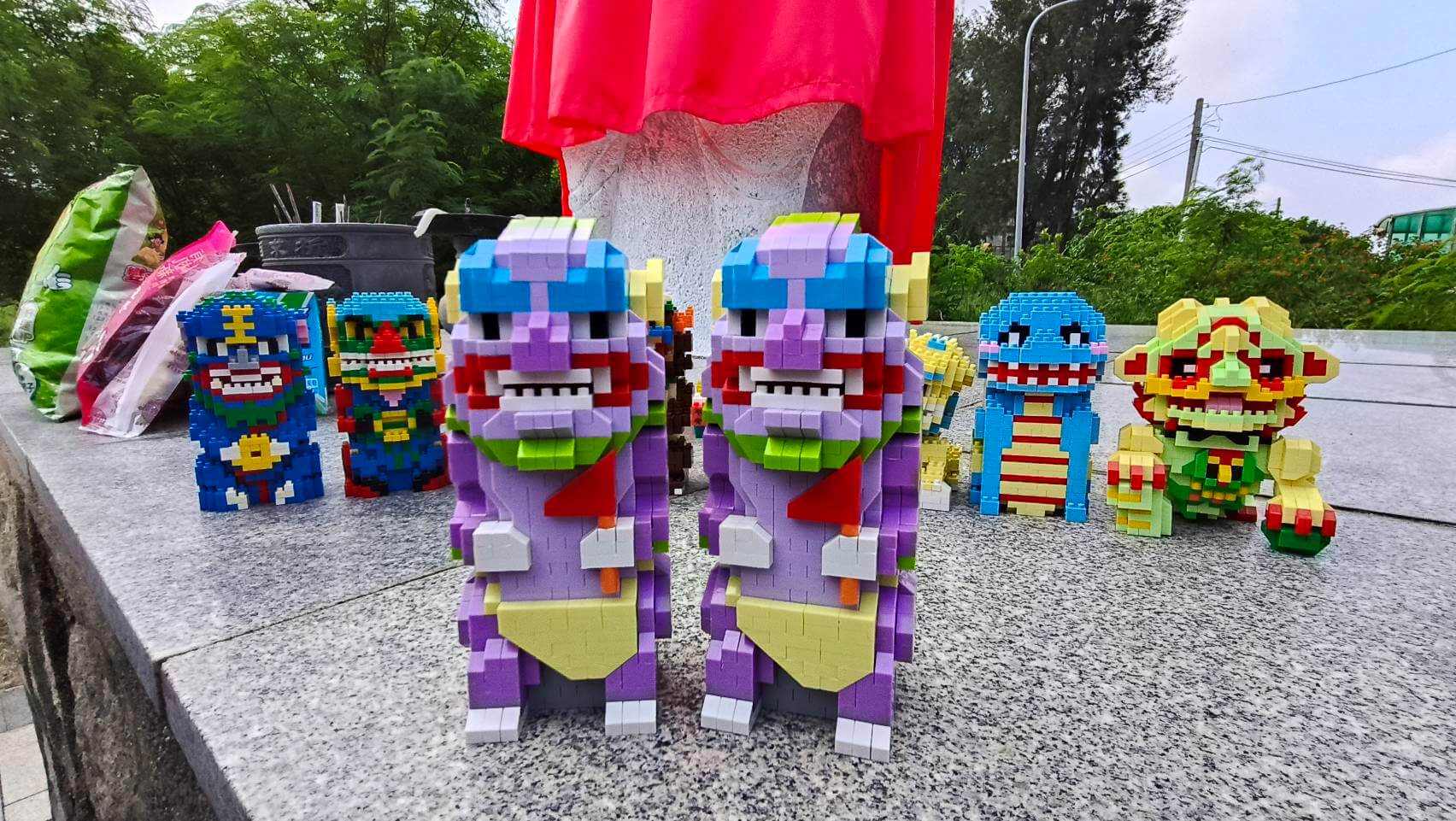 下載APP尋找金門風獅爺開跑 官澳Q版微型積木亮相